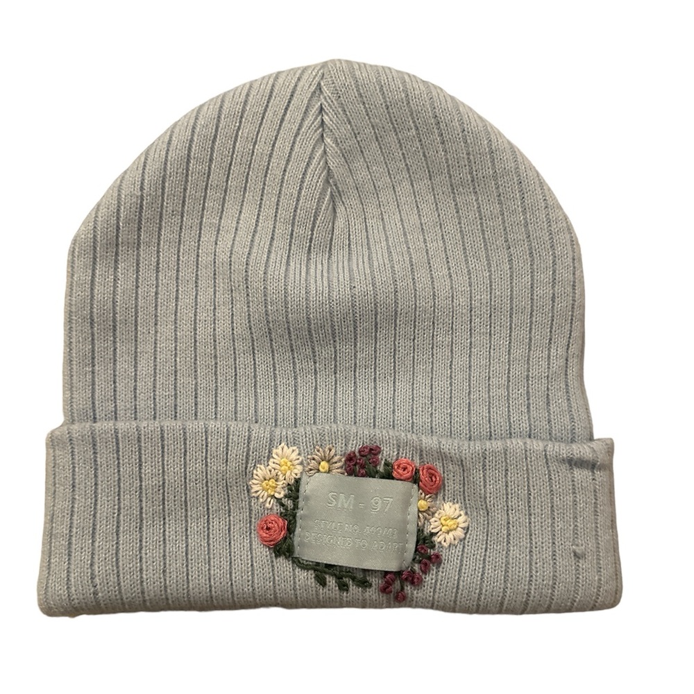 Handmade custom embroidered beanie